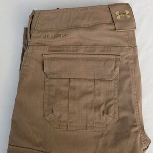 Under Armour Women Khaki UA Storm Tactical Patrol Pants Loose Fit Tan Sz 8 30X32